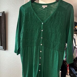 J. Jill Vibrant Green Knit Top